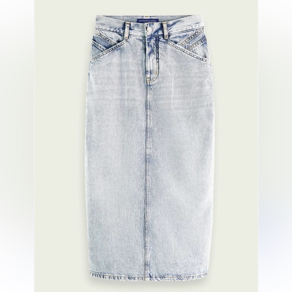 SCOTCH & SODA
High-Rise Structured Denim Midi Pencil Skirt XS